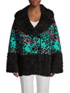 M Missoni Oversized Faux-fur & Virgin-wool Blend Print Jacket