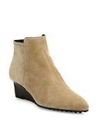 Tod's Suede Point Toe Wedge Booties