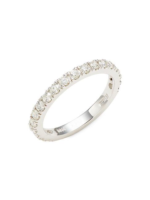 Effy 14k White Gold & 0.65 Tcw Diamond Band Ring