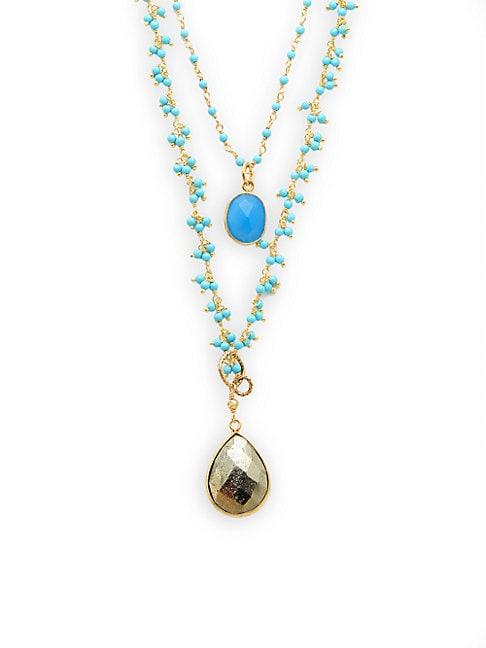 Alanna Bess Turquoise & Chalcedony Layered Necklace