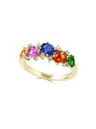 Effy 14k Yellow Gold And Multicolor Diamonds Ring