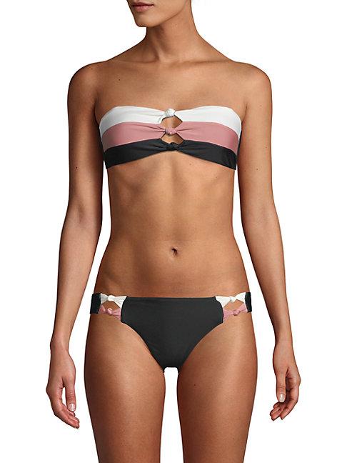 Pq Striped Bandeau Bikini Top