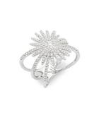 Diana M Jewels Diamond And 14k White Gold Starburst Ring