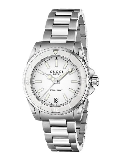 Gucci Dive Stainless Steel Bracelet Watch/white