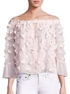 Alice Mccall Love Conquer 3d Flower Off-the-shoulder Top