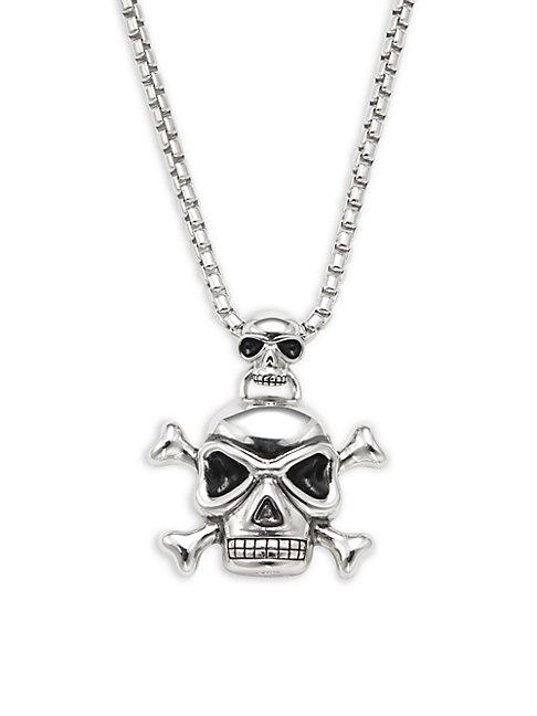 Effy Sterling Silver Skull Pendant Necklace