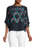 Peter Pilotto Embroidered Ruffle Blouse