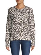 Monrow Leopard-print Cotton-blend Sweatshirt