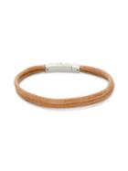 Thompson Of London Double Layered Leather & Stainless Steel Bracelet