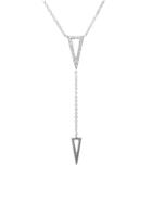 Ef Collection Diamond And 14k White Gold Triangle Lariat Necklace