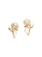 Saks Fifth Avenue 14k Yellow Gold Rose Stud Earrings