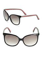 Gucci 56mm Striped Cat Eye Sunglasses