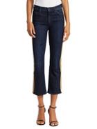 Mother Insider High-rise Side-stripe Cropped Flare Jeans