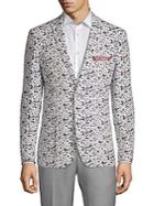 Paisley And Gray Floral Linen Cotton Sport Jacket
