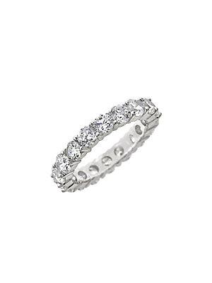 Sterling Forever Sparkling Eternity Crystal & Sterling Silver Band Ring
