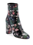 Valentino Floral-print Leather Boots
