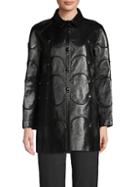 Valentino Raglan-sleeve Leather Overcoat