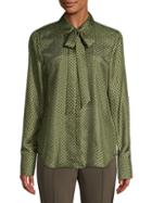Lafayette 148 New York Diana Abstract Silk Tieneck Blouse