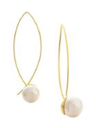 Rivka Friedman 18k Goldplated & White Shell Pearl Drop Earrings