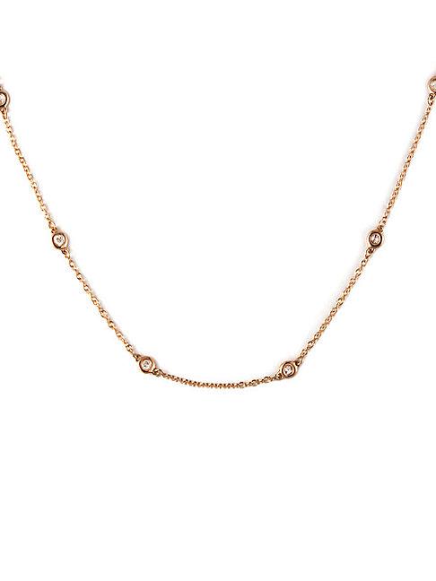 Effy 14k Rose Gold & Diamond Station Necklace