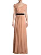 Max Mara Belted Floor-length Gown