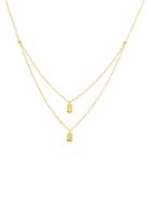 Saks Fifth Avenue 14k Yellow Gold Duo Mini Dog Tag Double-strand Necklace