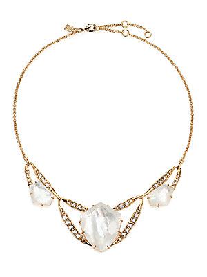 Alexis Bittar Miss Havisham Mosaic Mother-of-pearl & Crystal Geometric Bib Necklace