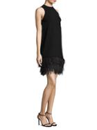 Milly Feather-trim Shift Dress