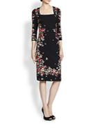 Dolce & Gabbana Cady Floral Squareneck Dress