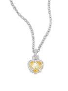 Judith Ripka Linen Canary Heart & Sterling Silver Pendant Necklace