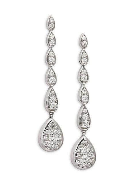 Effy 14k White Gold & Diamond Linear Drop Earrings