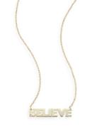 Saks Fifth Avenue Diamond & 14k Yellow Gold Believe Pendant Necklace
