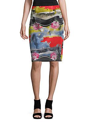 Milly Multicolored Long Pencil Skirt