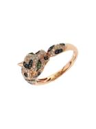 Effy Signature 14kt Rose Gold Diamond And Tsavorite Panther Ring