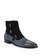 Mezlan Classic Suede & Leather Ankle Boots