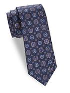 Saks Fifth Avenue Made In Italy Circle Floral Silk Tie