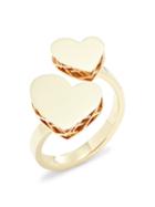 Roberto Coin 18k Yellow Gold & Ruby Double Open Heart Ring