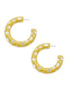 Dannijo Yellow Goldtone & Crystal Hoop Earrings