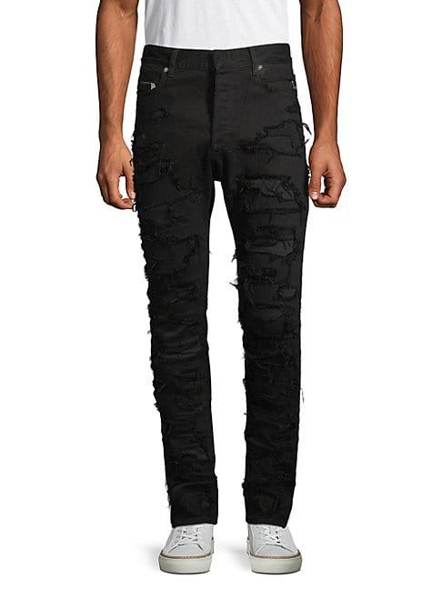Balmain Patch Distressed Skinny Jeans