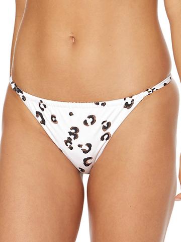 Dolce Vita Leopard Ruched String Bikini Bottom
