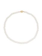 Masako 14k Yellow Gold & 7-7.5mm White Round Akoya Pearl & Diamond Necklace/18