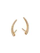 Hueb 18k Yellow Gold & Diamond Wave Earrings