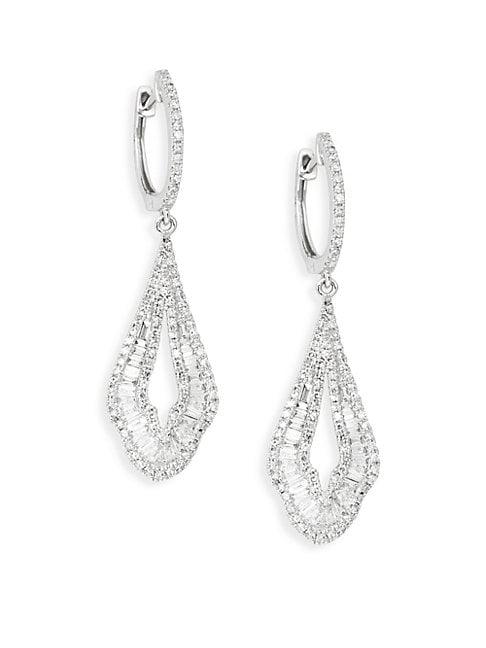 Effy 14k White Gold & Diamond Drop Earrings