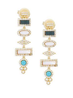 Freida Rothman Crystal Love Knot Tear Drop Earrings