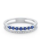Kc Designs Blue Sapphire & Diamond White Gold Ring