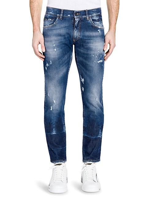 Dolce & Gabbana Light Wash Slim Distressed Jeans