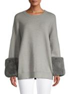 Saks Fifth Avenue Faux Fur-trim Sweater