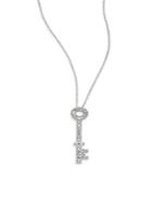Effy Diamond & 14k White Gold Key Pendant Necklace