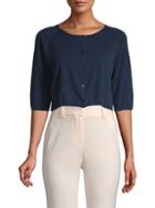 's Max Mara Buttoned Cotton Cropped Cardigan