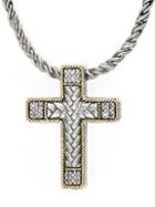 Effy Balissima Sterling Silver Necklace With 18k Gold And Diamond Cross Pendant